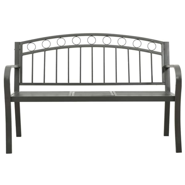 vidaXL Hagebenk med bord grå 120 cm stål