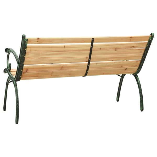 vidaXL Trädgårdsbänk 116 cm gjutjärn och massivt granträ