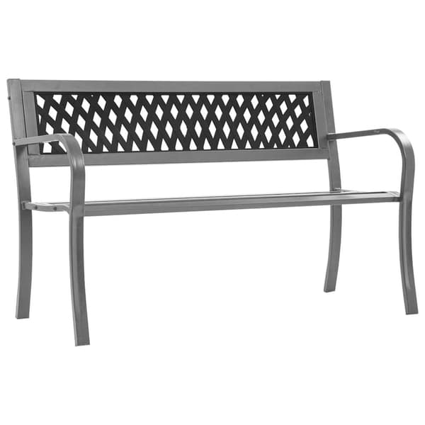 vidaXL havebænk 120 cm stål sort