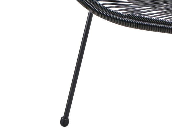 Trädgårdsbänk Svart Konstrotting Stål 114 cm Rund Papasan Modern Design Vardagsrum Trädgård