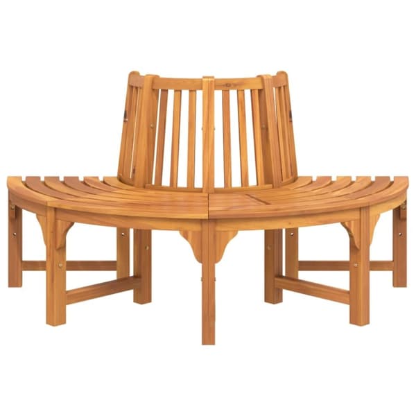 vidaXL Halvrund trebenk Ø160 cm heltre eukalyptus