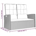 Miniatyrbillede 8 af 8: vidaXL havebænk med hynder 118 cm polyrattan sort