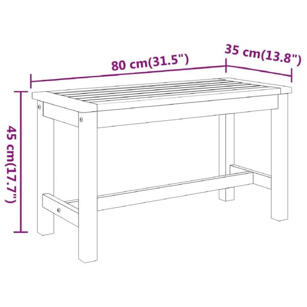 vidaXL havebænk 80x35x45 cm massivt akacietræ