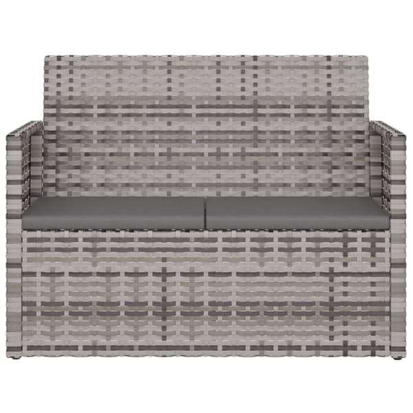 vidaXL havebænk med hynder 105 cm polyrattan grå