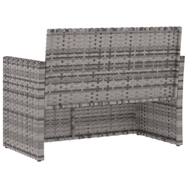 vidaXL havebænk med hynder 105 cm polyrattan grå