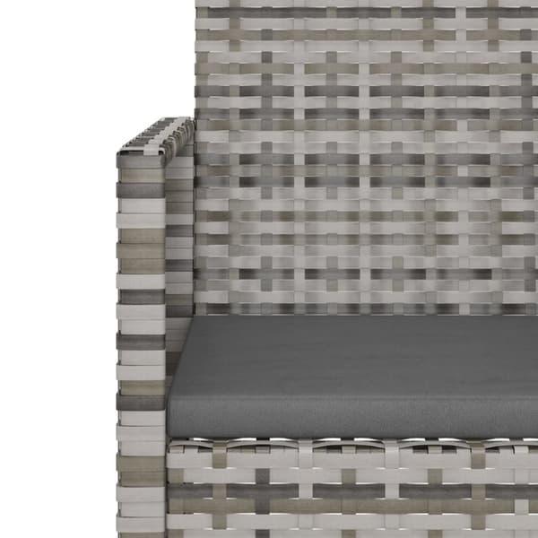 vidaXL havebænk med hynder 105 cm polyrattan grå