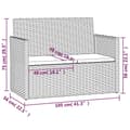Miniatyrbillede 7 af 8: vidaXL havebænk med hynder 105 cm polyrattan grå