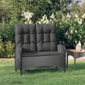 Miniatyrbillede 1 af 8: vidaXL havebænk med lænefunktion og hynder 107 cm polyrattan sort