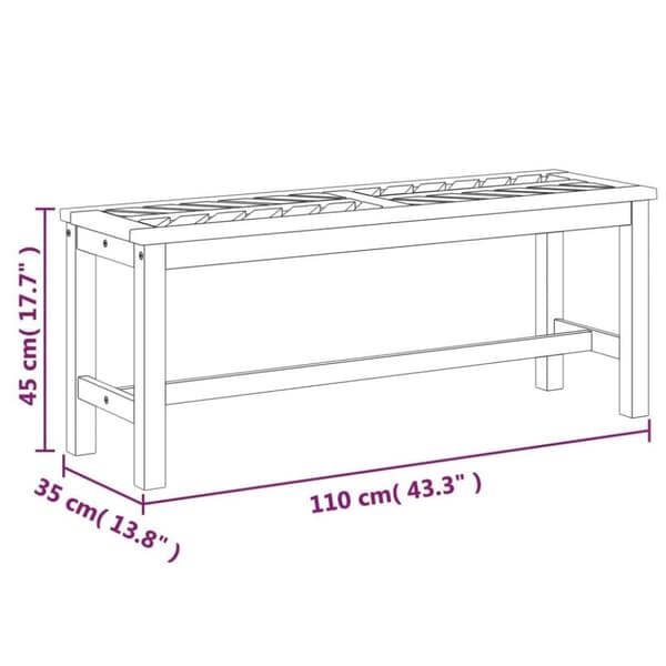 vidaXL Hagebenk 110 cm heltre akasie