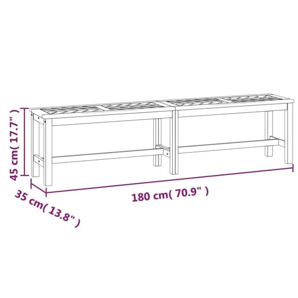 vidaXL Hagebenk 180 cm heltre akasie