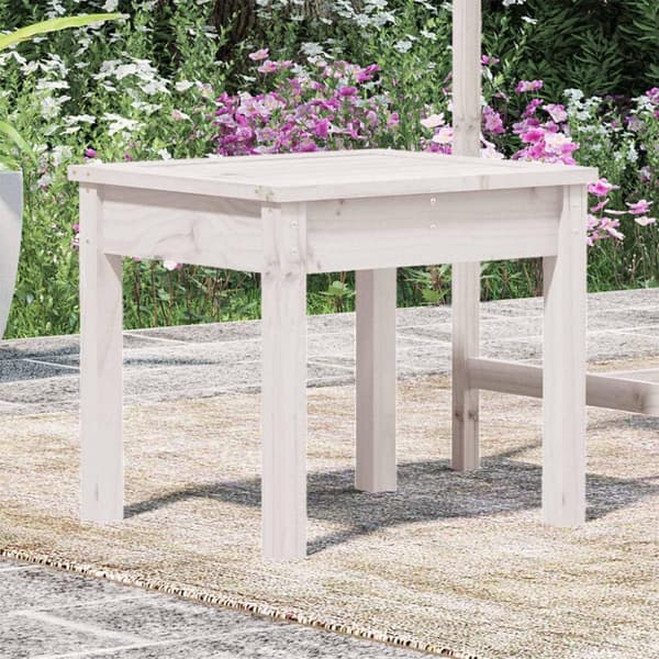 vidaXL Hagebenk hvit 50x44x45 cm heltre furu