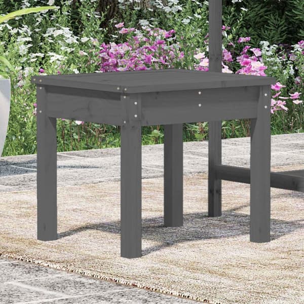 vidaXL Hagebenk grå 50x44x45 cm heltre furu
