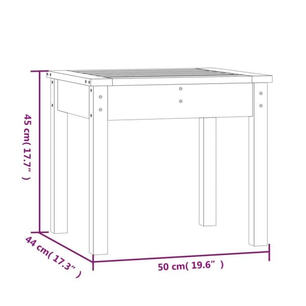vidaXL Hagebenk honningbrun 50x44x45 cm heltre furu
