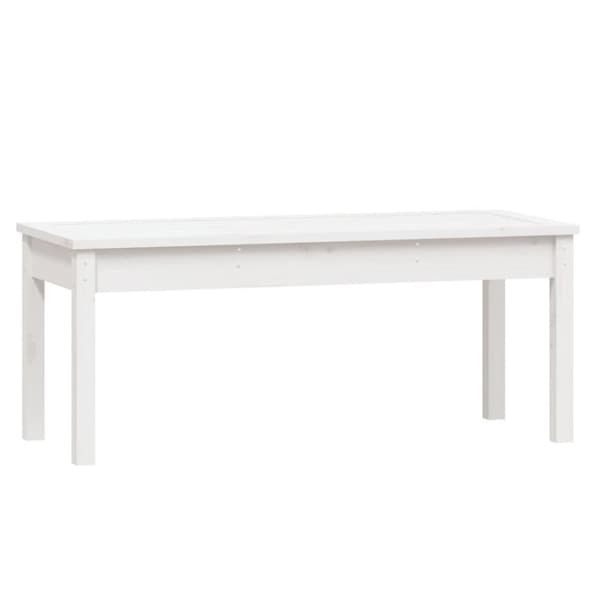 vidaXL havebænk 109x44x45 cm massivt fyrretræ hvid