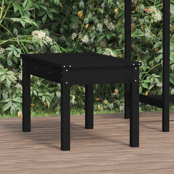 vidaXL havebænk 80x44x45 cm massivt fyrretræ sort