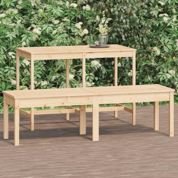 vidaXL 2-personers havebænk 109,5x44x45 cm massivt fyrretræ