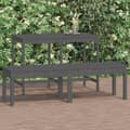 Miniatyrbilde 2 av 8: vidaXL Hagebenk 2 seter grå 159,5x44x45 cm heltre furu