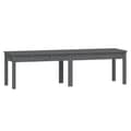 Miniatyrbilde 1 av 8: vidaXL Hagebenk 2 seter grå 159,5x44x45 cm heltre furu