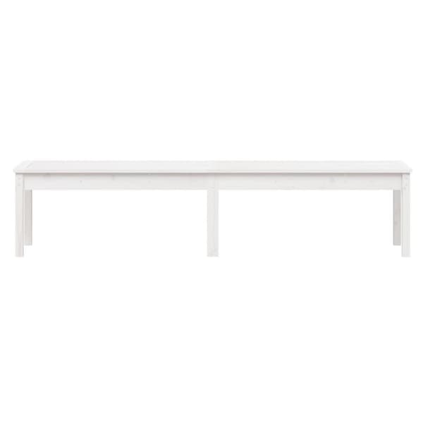 vidaXL Trädgårdsbänk 2-sits vit 203,5x44x45 cm massiv furu