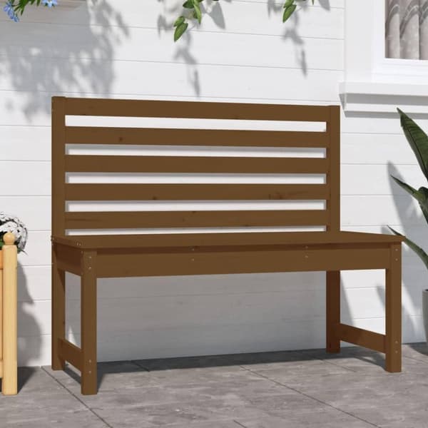 vidaXL Hagebenk honningbrun 109 cm heltre furu