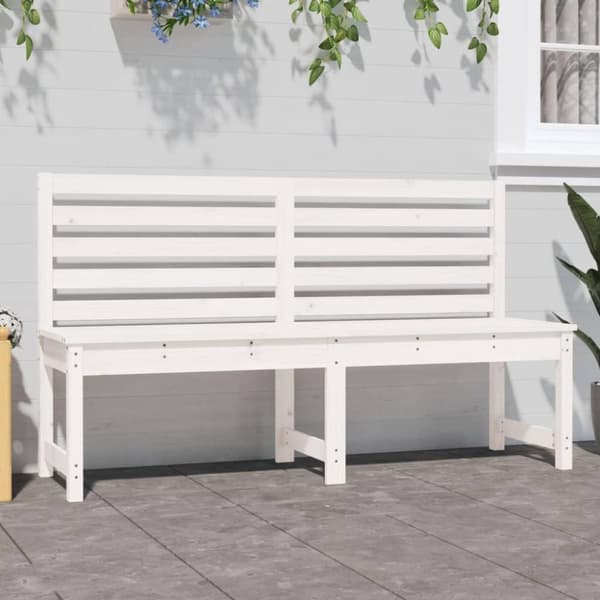 vidaXL Hagebenk hvit 157,5 cm heltre furu