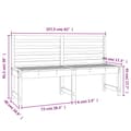 Miniatyrbilde 7 av 7: vidaXL Hagebenk hvit 157,5 cm heltre furu