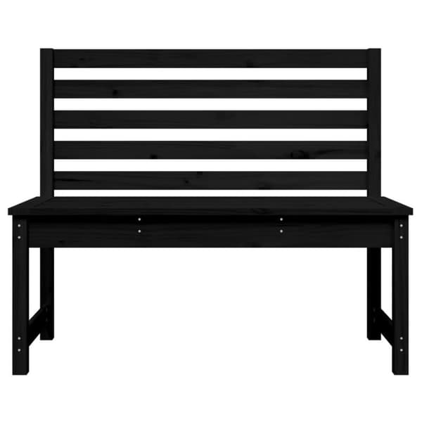 vidaXL havebænk 109 cm massivt fyrretræ sort