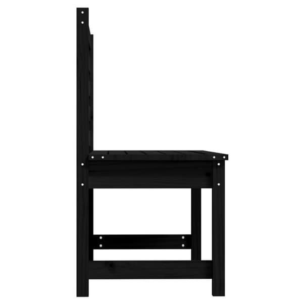 vidaXL havebænk 109 cm massivt fyrretræ sort