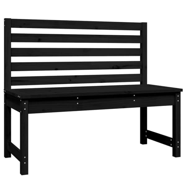 vidaXL havebænk 109 cm massivt fyrretræ sort