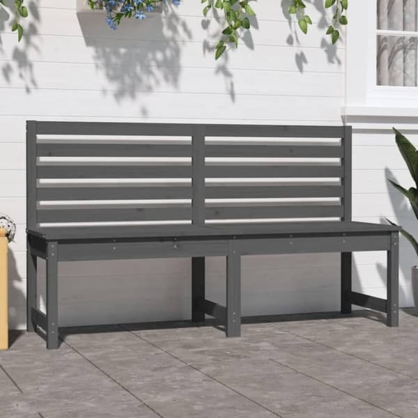 vidaXL Puutarhapenkki harmaa 157,5 cm täysi mänty