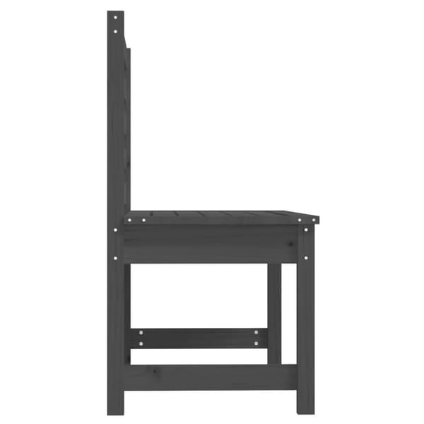 vidaXL havebænk 109 cm massivt fyrretræ grå
