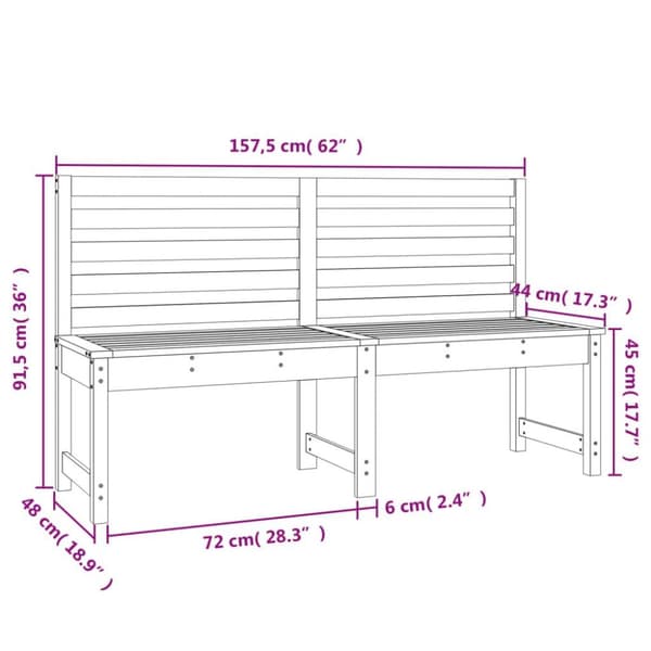 vidaXL Puutarhapenkki 157,5 cm täysi mänty