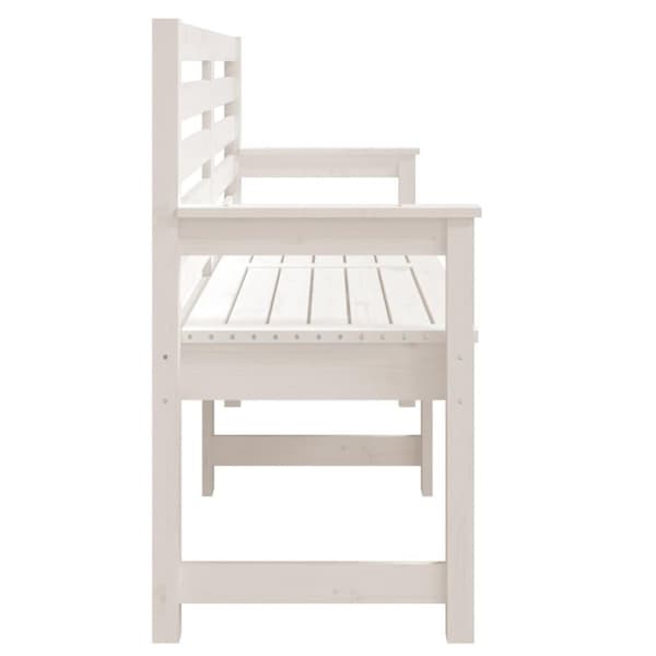 vidaXL havebænk 159,5x48x91,5 cm massivt fyrretræ hvid