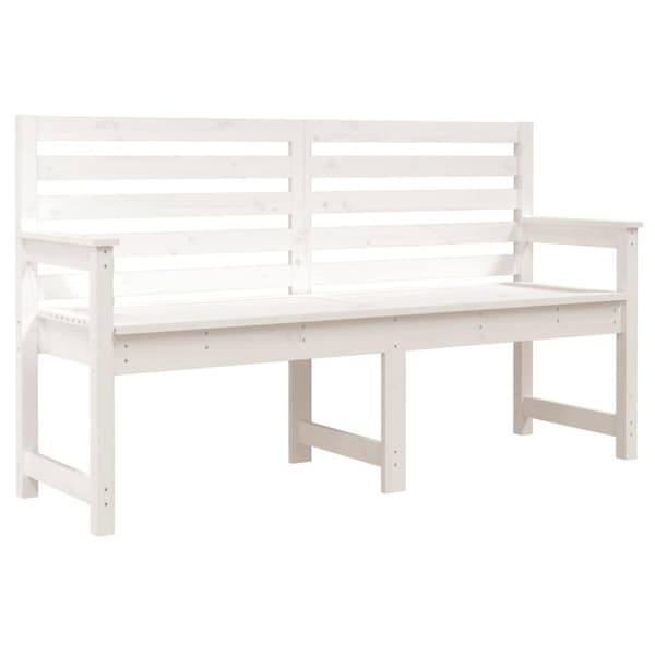 vidaXL havebænk 159,5x48x91,5 cm massivt fyrretræ hvid