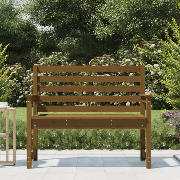 vidaXL havebænk 109x48x91,5 cm massivt fyrretræ gyldenbrun