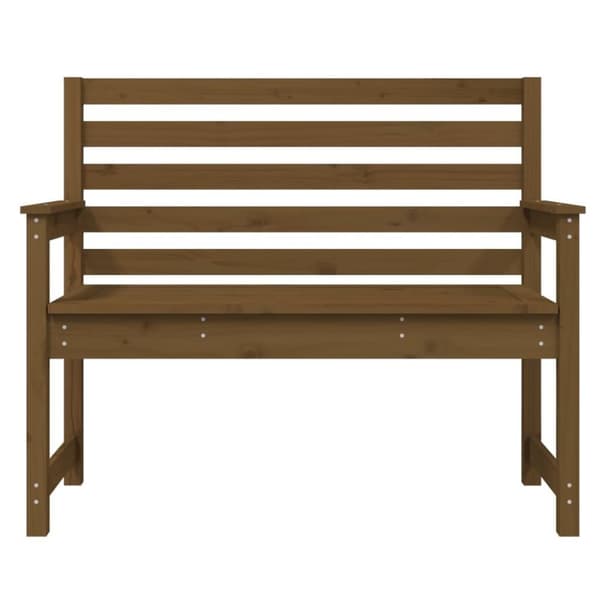 vidaXL havebænk 109x48x91,5 cm massivt fyrretræ gyldenbrun