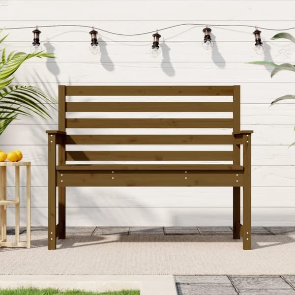 vidaXL havebænk 109x48x91,5 cm massivt fyrretræ gyldenbrun