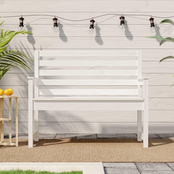vidaXL Puutarhapenkki valkoinen 109x48x91,5 cm täysi mänty