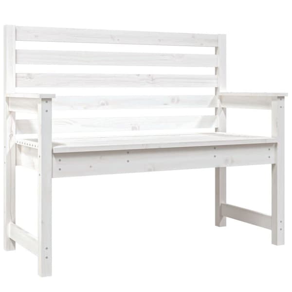 vidaXL Puutarhapenkki valkoinen 109x48x91,5 cm täysi mänty