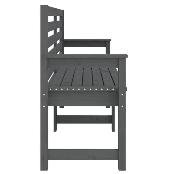 vidaXL havebænk 159,5x48x91,5 cm massivt fyrretræ grå