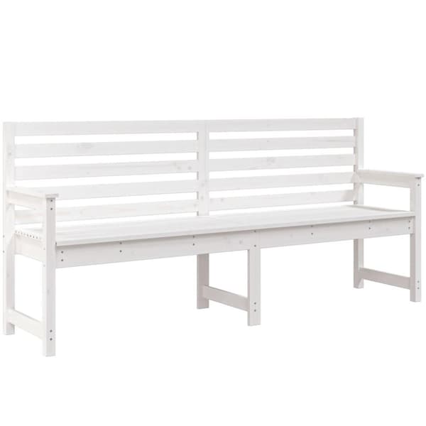vidaXL havebænk 203,5x48x91,5 cm massivt fyrretræ hvid