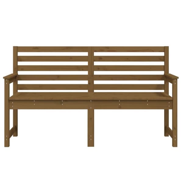 vidaXL havebænk 159,5x48x91,5 cm massivt fyrretræ gyldenbrun