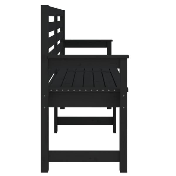 vidaXL Hagebenk svart 159,5x48x91,5 cm heltre furu
