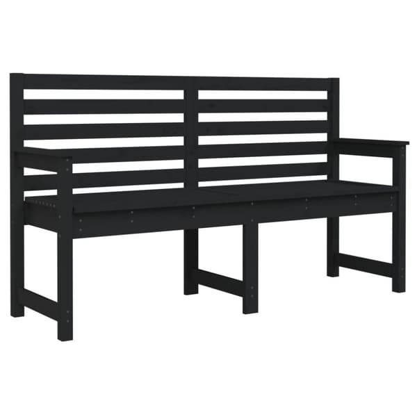 vidaXL Hagebenk svart 159,5x48x91,5 cm heltre furu