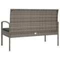 Miniatyrbillede 5 af 8: vidaXL havebænk med hynde 105 cm polyrattan grå