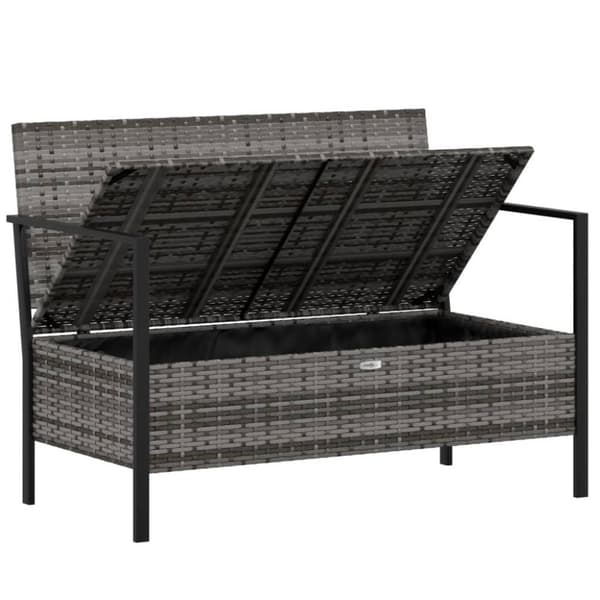 vidaXL 2-personers havebænk med hynder polyrattan grå