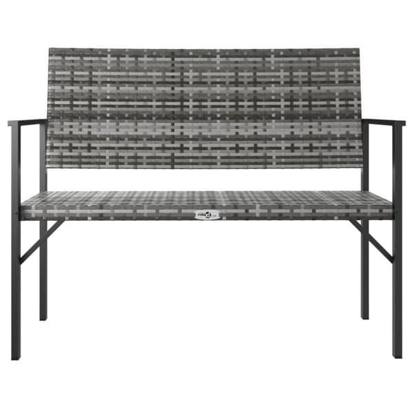 vidaXL 2-personers havebænk polyrattan grå