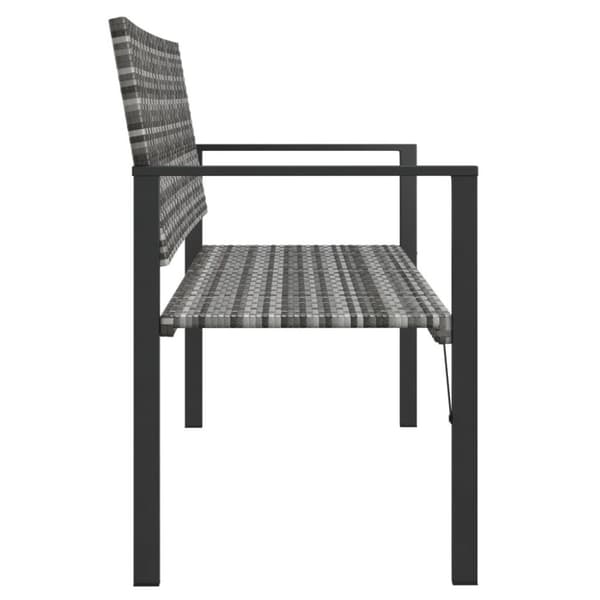 vidaXL 2-personers havebænk polyrattan grå