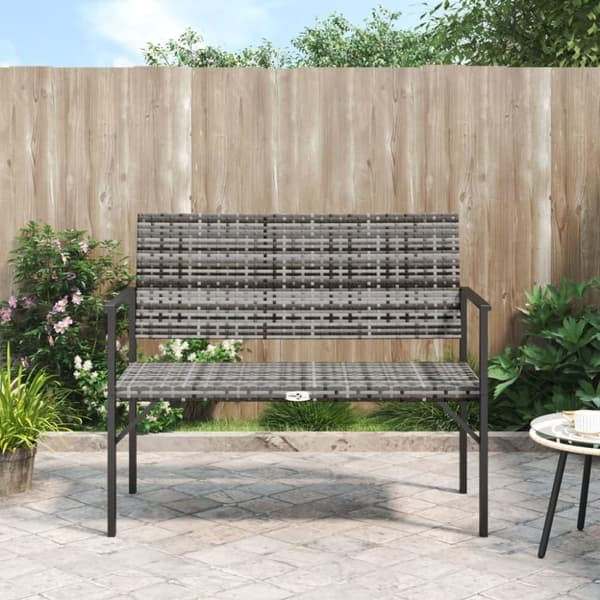vidaXL 2-personers havebænk polyrattan grå