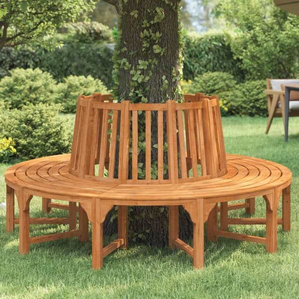 vidaXL Rund trebenk Ø208 cm heltre eukalyptus